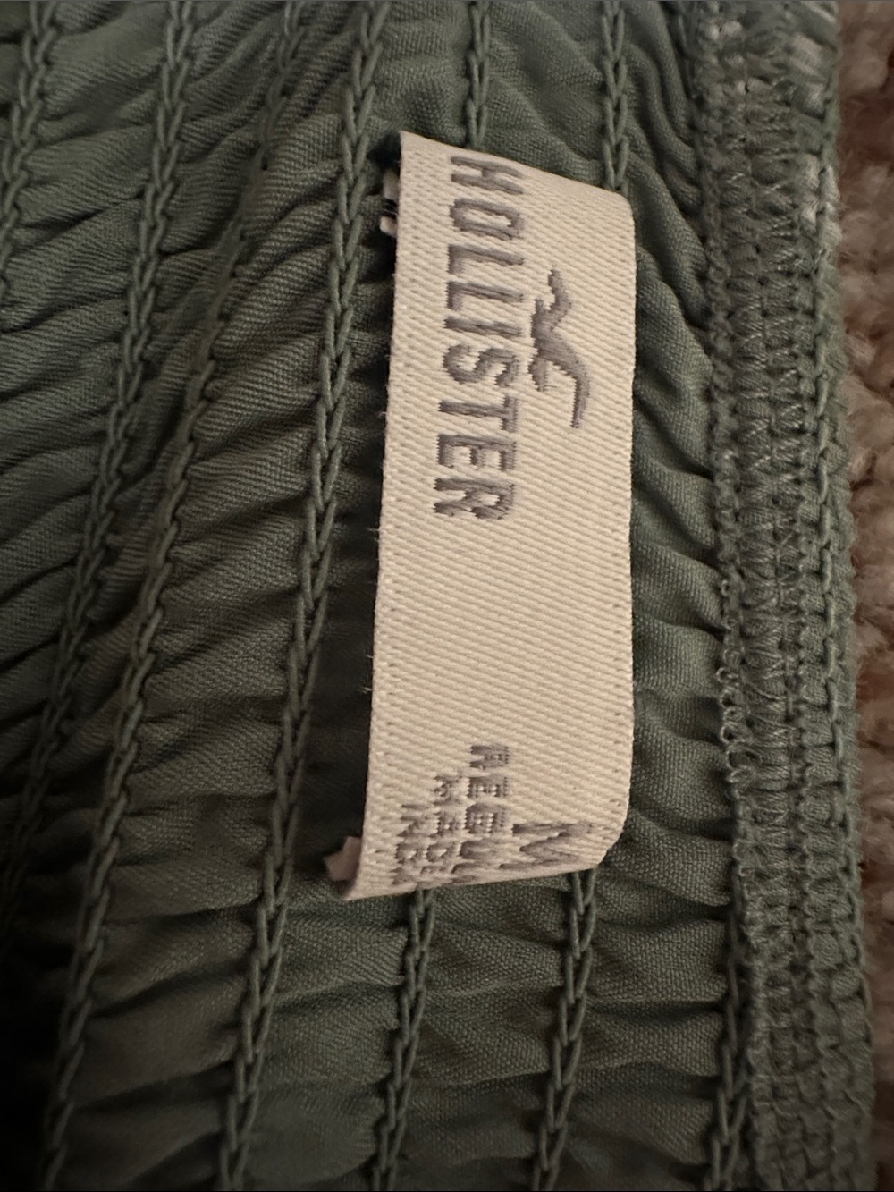 Hollister Olive Green Smocked Top - Picture 2 of 3